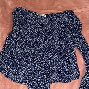 Hollister blue floral blouse